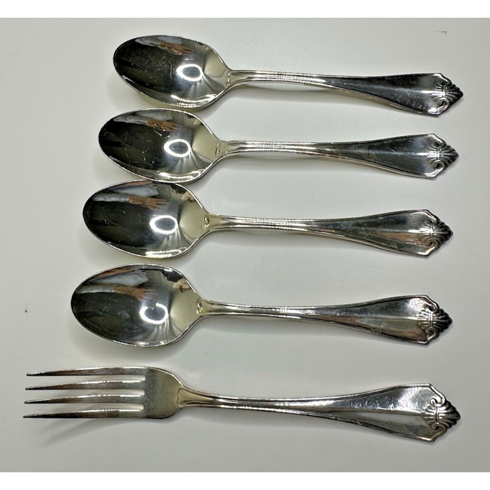 Rogers 1881 Silver Plate King James Flatware Spoons Fork 5 Pc Replacement set